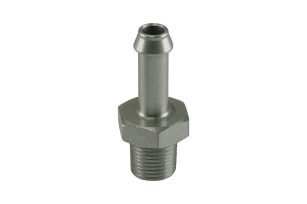 Turbosmart Fitting 6mm / 1/4" Hose End to 1/8 NPT Male Straight - Silver