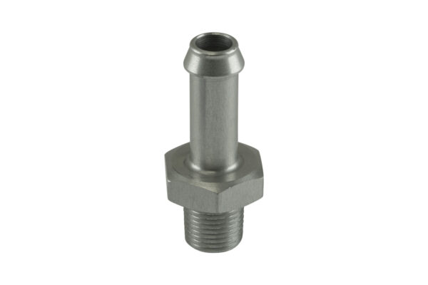 Turbosmart Fitting 8mm / 5/16" Hose End to 1/8 NPT Male Straight - Silver