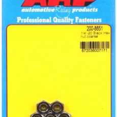 "1/4""-28 black coarse hex nut kit" (5pcs)