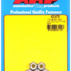 "1/4""-28 SS fine nyloc hex nut kit" (5pcs)