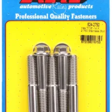 "7/16""-14 X 2.750 hex 1/2 wrenching SS bolts" (5pcs)