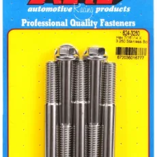 "7/16""-14 X 3.250 hex 1/2 wrenching SS bolts" (5pcs)