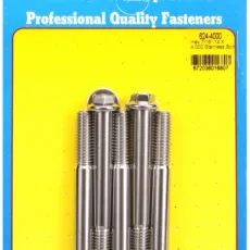 "7/16""-14 X 4.000 hex 1/2 wrenching SS bolts" (5pcs)