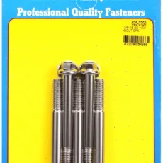 "3/8""-16 x 3.750 hex 7/16 wrenching SS bolts" (5pcs)