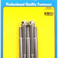 "3/8""-16 x 4.000 hex 7/16 wrenching SS bolts" (5pcs)
