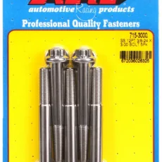 "3/8""-24 x 3.000 12pt 7/16 wrenching SS bolts" (5pcs)