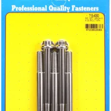 "3/8""-24 x 4.000 12pt 7/16 wrenching SS bolts" (5pcs)