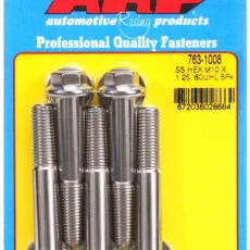 M10 x 1.25 x 60 hex SS bolts (5pcs)