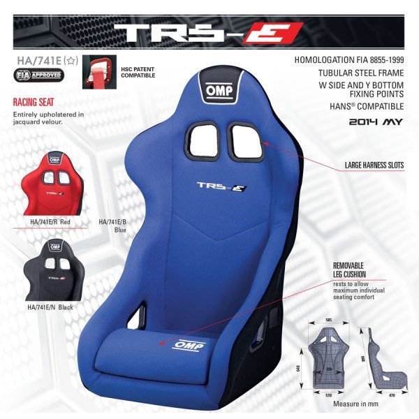 OMP HA0-0741-B01-071 (HA/741E/N) Seat (FIA) TRS-E, black - Image 2