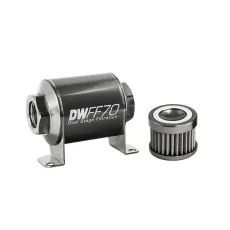Deatschwerks 10AN Female, 40 micron, 70mm In-line fuel filter kit