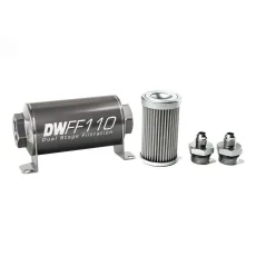 Deatschwerks '-6AN, 10 micron, 110mm In-line fuel filter kit