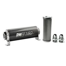 Deatschwerks 10AN, 10 micron, 160mm In-line fuel filter kit