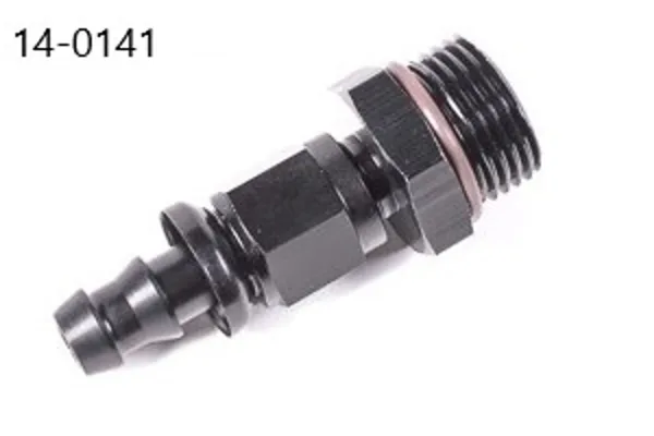 Radium 10AN ORB To Pushlok Hose End, Straight, 3/8"