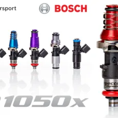 Injector Dynamics ID1050x, for Audi/VW 2.0t & 1.8t, 14 mm (grey) adaptor top AND (silver) BOTTOM adaptor x 4