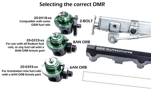 Radium Black Top DMR, 8AN ORB (universal fuel pressure regulator) - Image 2